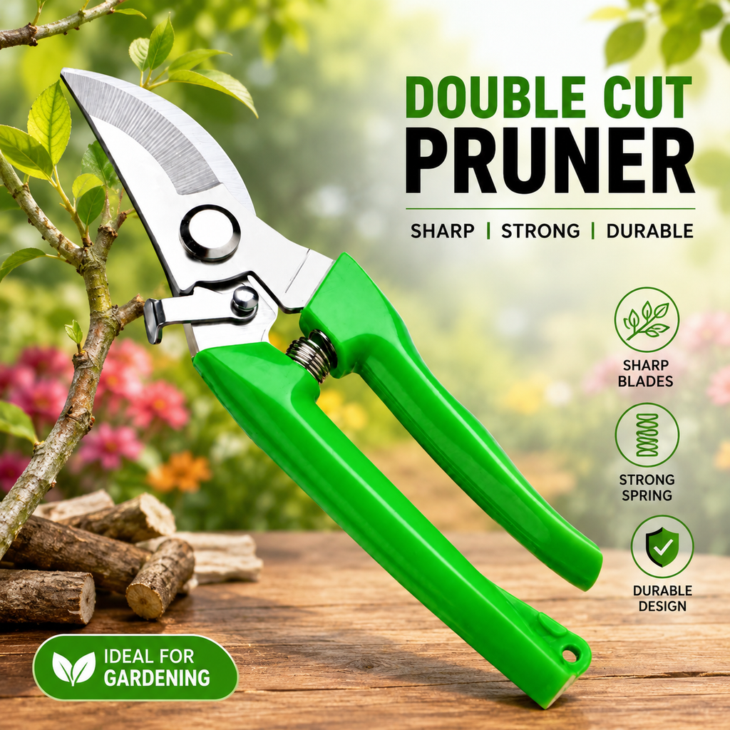 Garden Tools Set of 8 | Khurpa, Gardening Gloves, Pruning Scissors, Garden Pruner, Water Spray Nozzle & Hand Trowel Cultivator Fork Set | Gardening Tools Kit for Home, Plants, Lawn & Outdoor Use