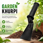 Garden Tool Set of 3 | Big Trowel, 3-Prong Garden Fork & Khurpa | Heavy-Duty Hand Tools for Gardening, Weeding, Digging & Soil Cultivation