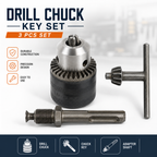 Keyless Drill Chuck with Arbor & Chuck Key – 1.5–13mm