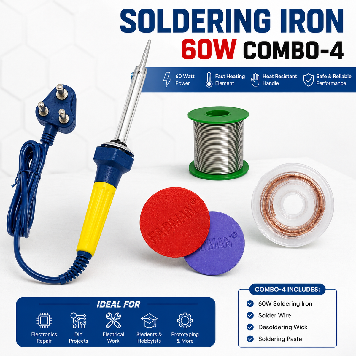 60W SOLDERING IRON KIT PACK OF 4