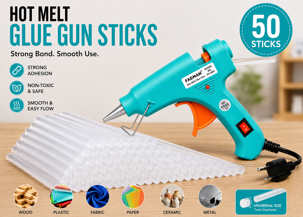 20W Hot Melt Glue Gun with 50 Pcs 7MM Glue Sticks | Mini Electric Adhesive Gun for DIY Crafts, Art, Repair & Home Projects (Turquoise)