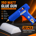 150W Hot Melt Glue Gun with 20 Pcs 11MM Glue Sticks | High Temperature Electric Adhesive Gun for DIY, Craft, Repair, Art & Home Projects