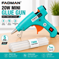 20W Hot Melt Glue Gun with 5 Pcs 7MM Glue Sticks | Mini Electric Adhesive Gun for DIY Crafts, Art, Repair & Home Projects (Turquoise)