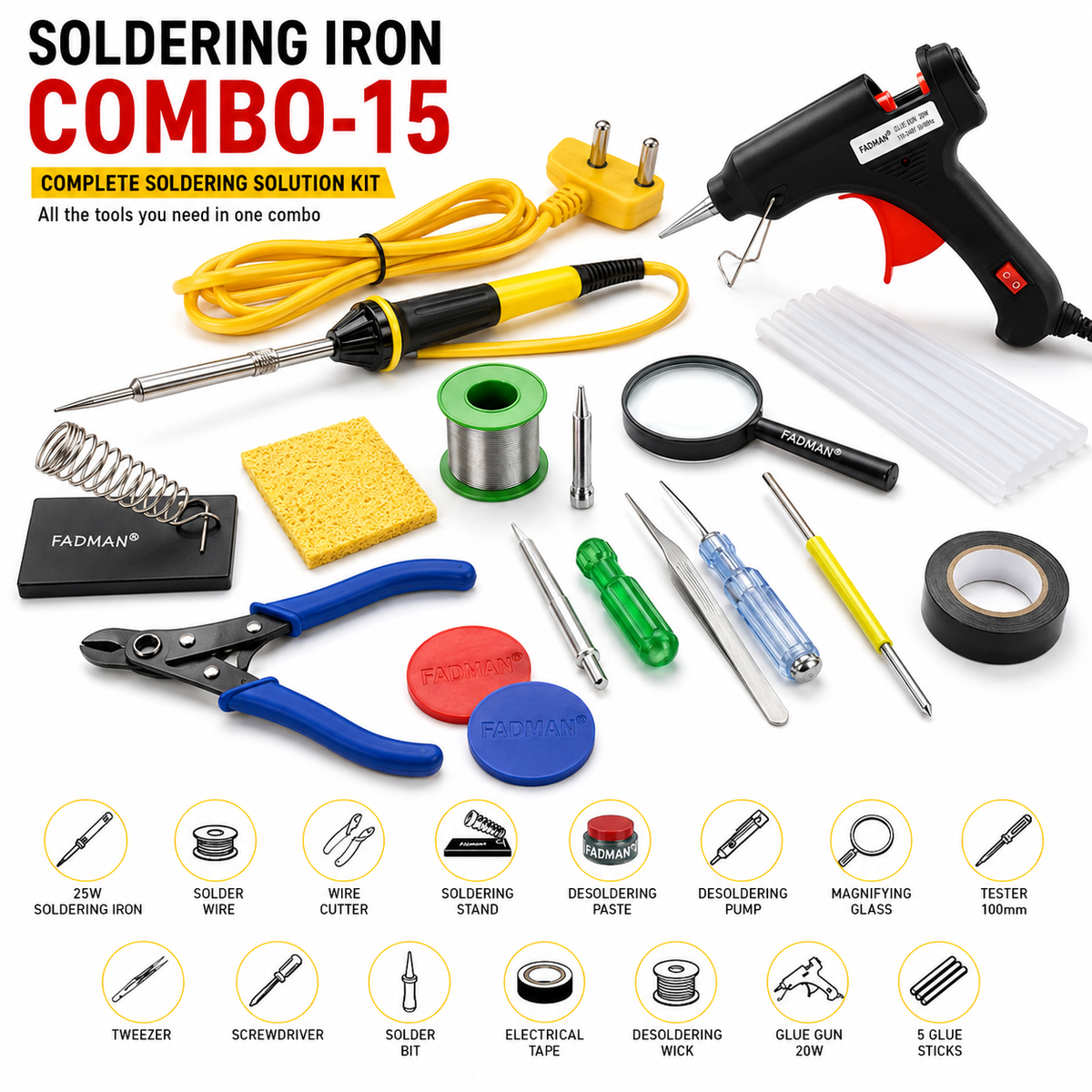 25W SOLDERING IRON KIT PACK OF 15