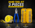 3-in-1 Hand Tool Kit with Combination Plier, 5-in-1 Interchangeable Screwdriver Set & 5 Meter Measuring Tape for Home, DIY & Repair Work