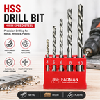 HSS Twist Drill Bit Set 4-10mm, 5 Piece