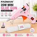 20W Hot Melt Glue Gun with 5 Pcs 7MM Glue Sticks | Mini Electric Adhesive Gun for DIY Crafts, Art, Repair & Home Projects (Pink)