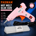 20W Hot Melt Glue Gun with 10 Pcs 7MM Glue Sticks | Mini Electric Adhesive Gun for DIY Crafts, Art, Repair & Home Projects (Pink)