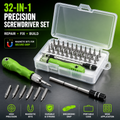 Precision Screwdriver Set 32 in 1 with Magnetic Bits, Interchangeable Handle & Extension Bar for Mobile Phone, Laptop, Camera, Electronics, Eyeglasses & Furniture Repair
