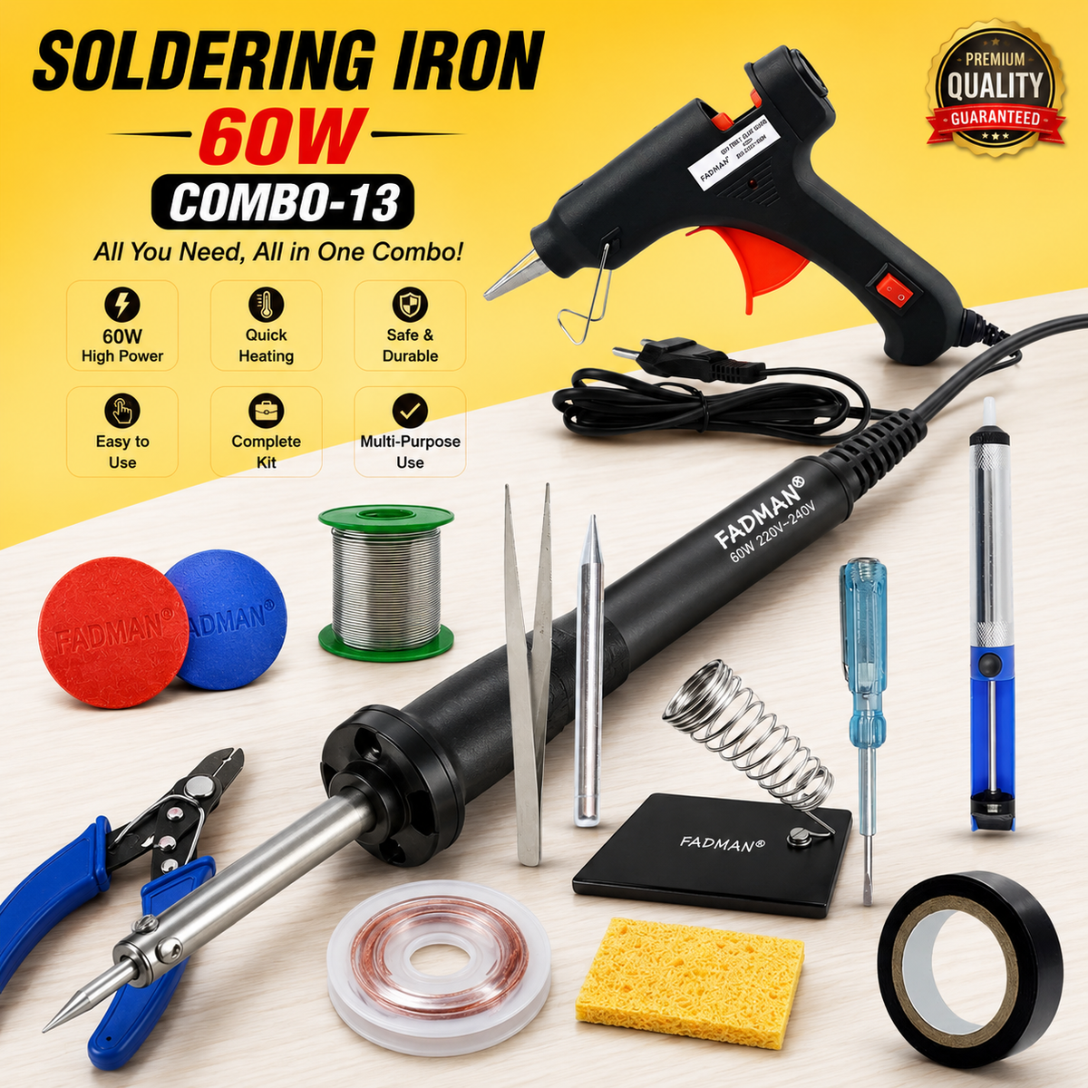 60W SOLDERING IRON KIT PACK OF 13