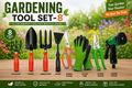Garden Tools Set of 8 | Hand Trowel, 3-Tine Cultivator, Garden Fork, Khurpa, Pruning Cutter, Garden Scissors, Water Spray Nozzle & Gardening Gloves | Heavy Duty Gardening Tool Kit for Home, Lawn, Plants & Outdoor Use