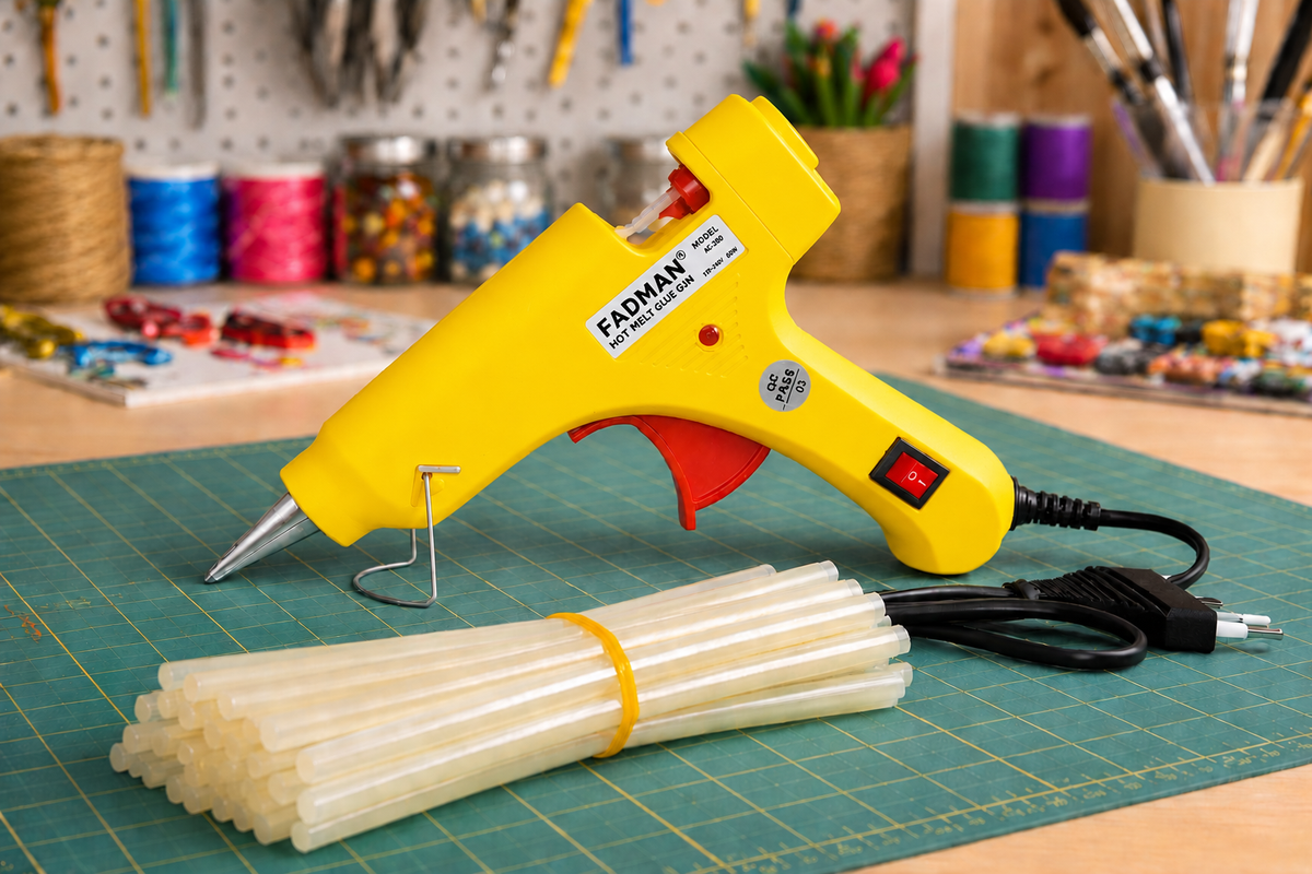 20W Hot Melt Glue Gun with 25 Pcs 7MM Glue Sticks | Mini Electric Adhesive Gun for DIY Crafts, Art, Repair & Home Projects (Yellow)