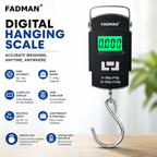 Digital Hanging Weighing Scale 50kg, Portable Luggage Weight Machine with S-Hook, LCD Display, High Accuracy Electronic Weighing Scale for Bags, Parcels & Household Use