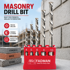 Masonry Drill Bit Set 4–10mm, 5 Pcs Concrete Wall Drill Bits