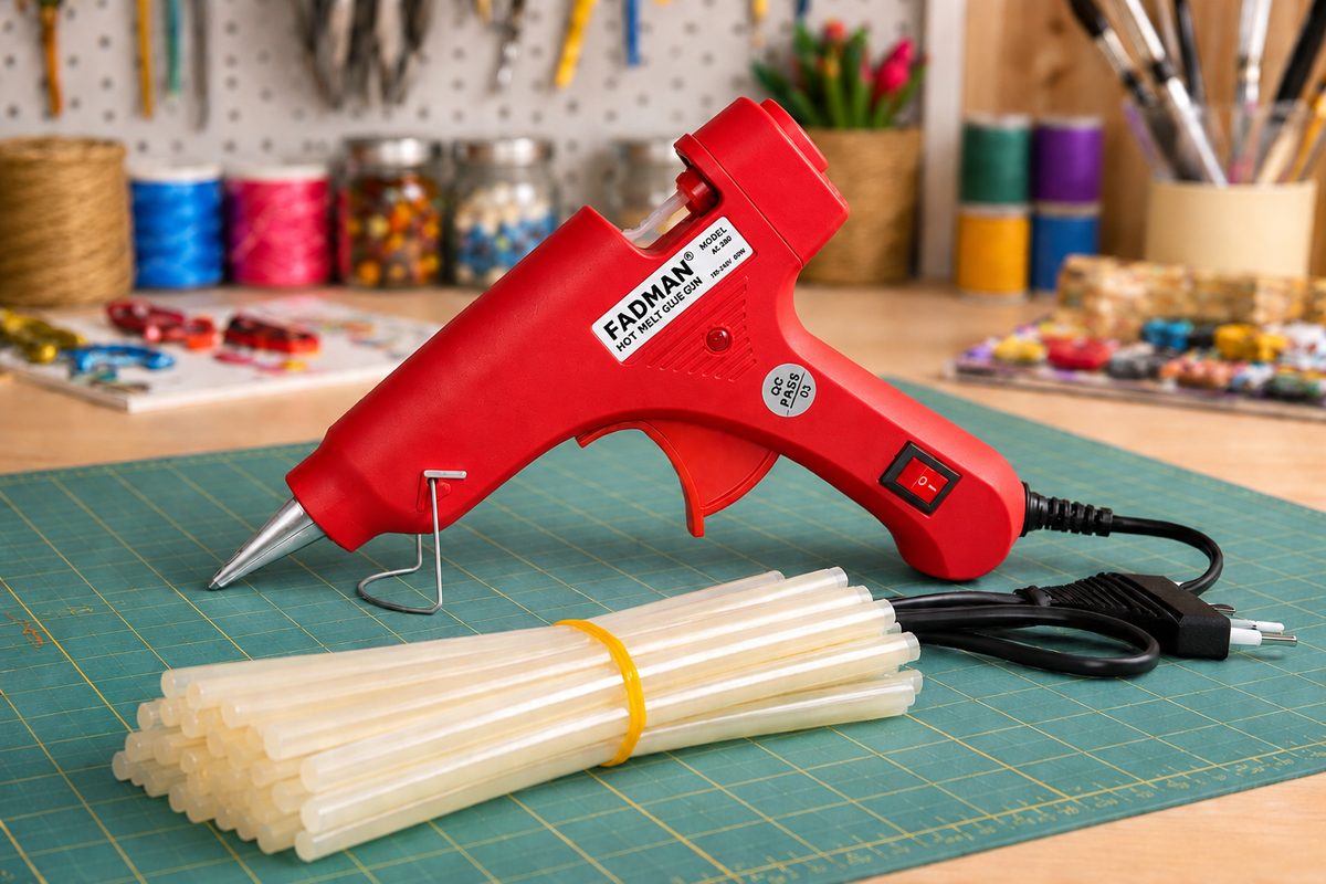 20W Hot Melt Glue Gun with 25 Pcs 7MM Glue Sticks | Mini Electric Adhesive Gun for DIY Crafts, Art, Repair & Home Projects (Red)