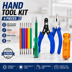 4-in-1 Multipurpose Hand Tool Kit with Combination Plier, Wire Cutter, Tester & 6-in-1 Hexagon Screwdriver Set for Home, Electrical & DIY Use