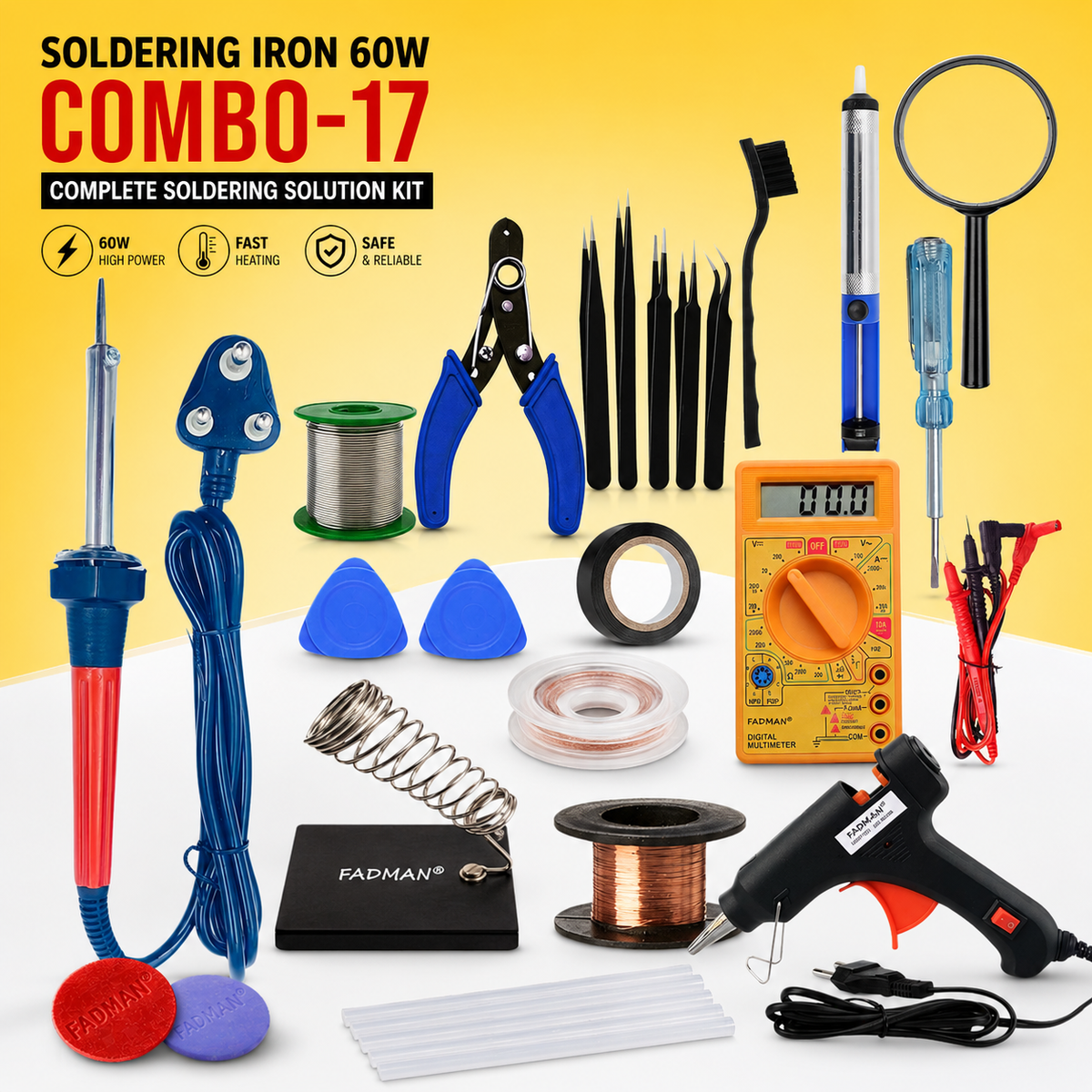 60W SOLDERING IRON KIT PACK OF 17