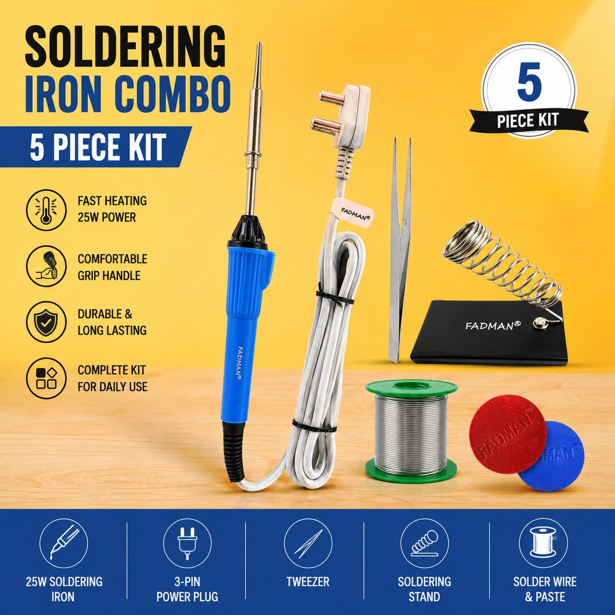 25W SOLDERING IRON KIT PACK OF 5