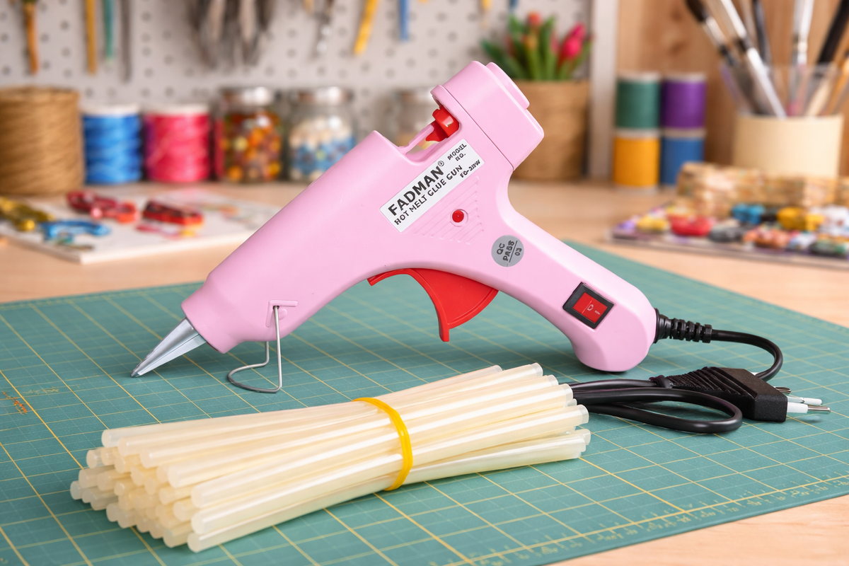 20W Hot Melt Glue Gun with 25 Pcs 7MM Glue Sticks | Mini Electric Adhesive Gun for DIY Crafts, Art, Repair & Home Projects (Pink)