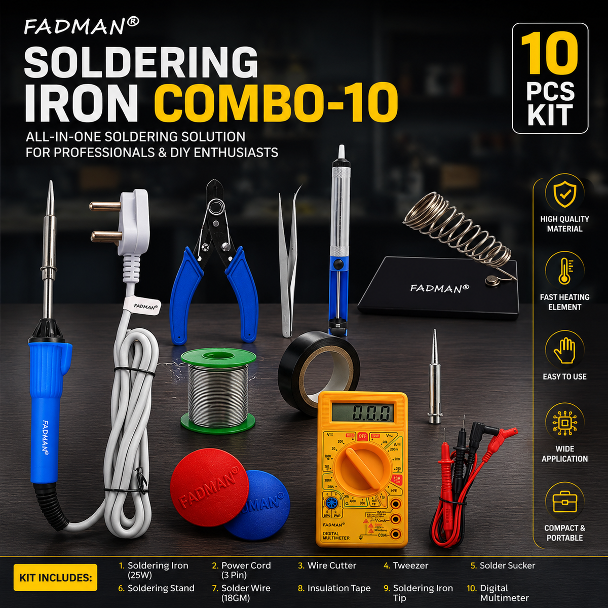25W SOLDERING IRON KIT PACK OF 10