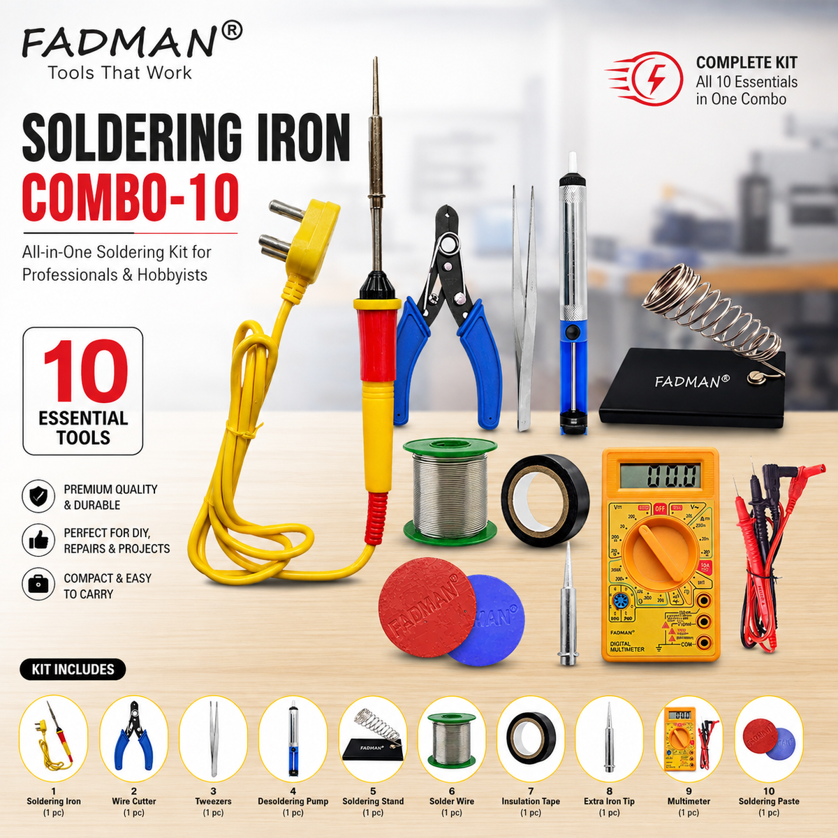 25W SOLDERING IRON KIT PACK OF 10