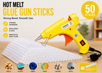20W Hot Melt Glue Gun with 50 Pcs 7MM Glue Sticks | Mini Electric Adhesive Gun for DIY Crafts, Art, Repair & Home Projects (Yellow)