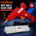 20W Hot Melt Glue Gun with 10 Pcs 7MM Glue Sticks | Mini Electric Adhesive Gun for DIY Crafts, Art, Repair & Home Projects (Red)