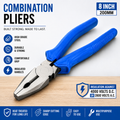 Heavy Duty Combination Pliers with Non-Slip Grip Handle, Steel Jaw for Cutting, Gripping & Wire Stripping – Multipurpose Hand Tool for Home, Workshop & Electrical Work