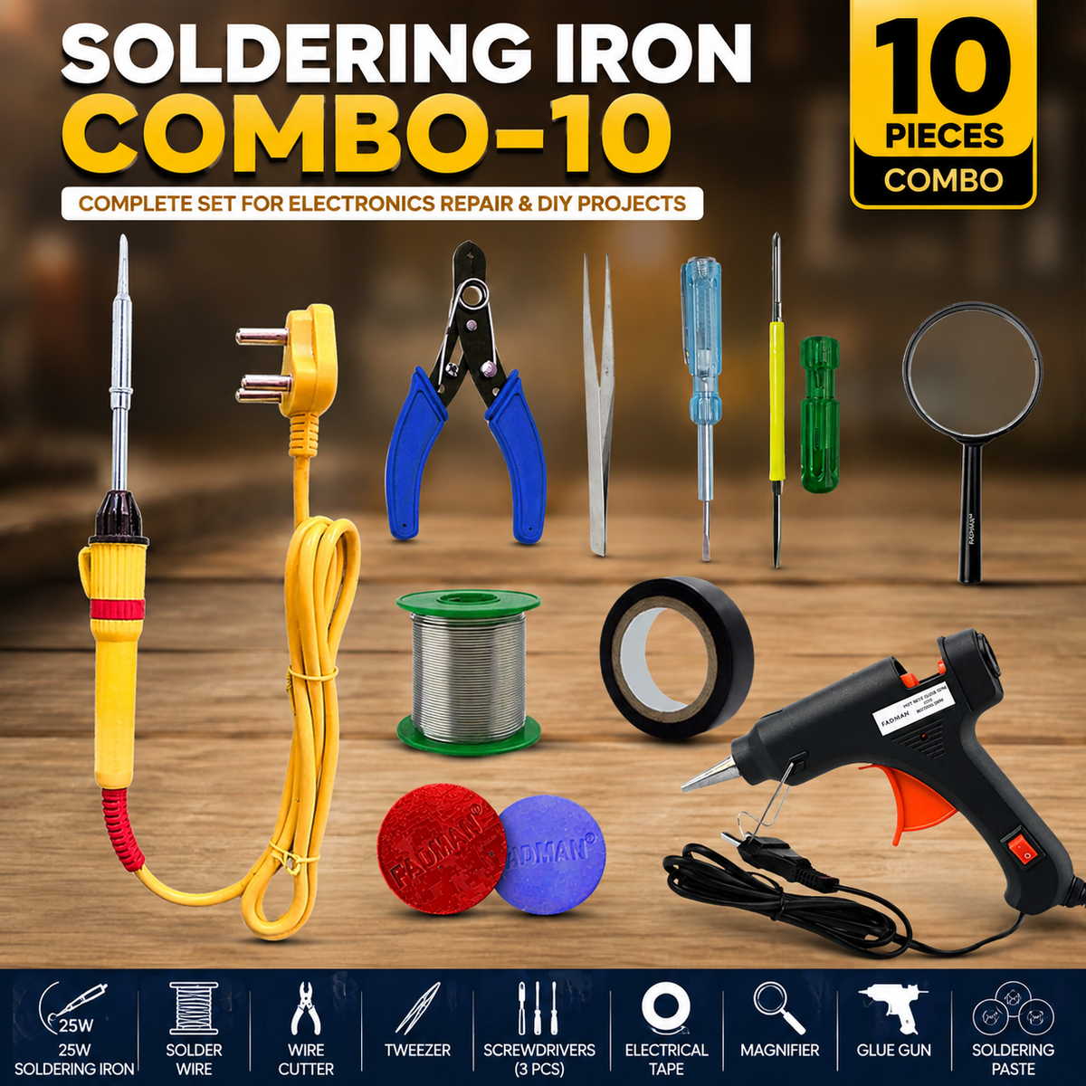 25W SOLDERING IRON KIT PACK OF 10
