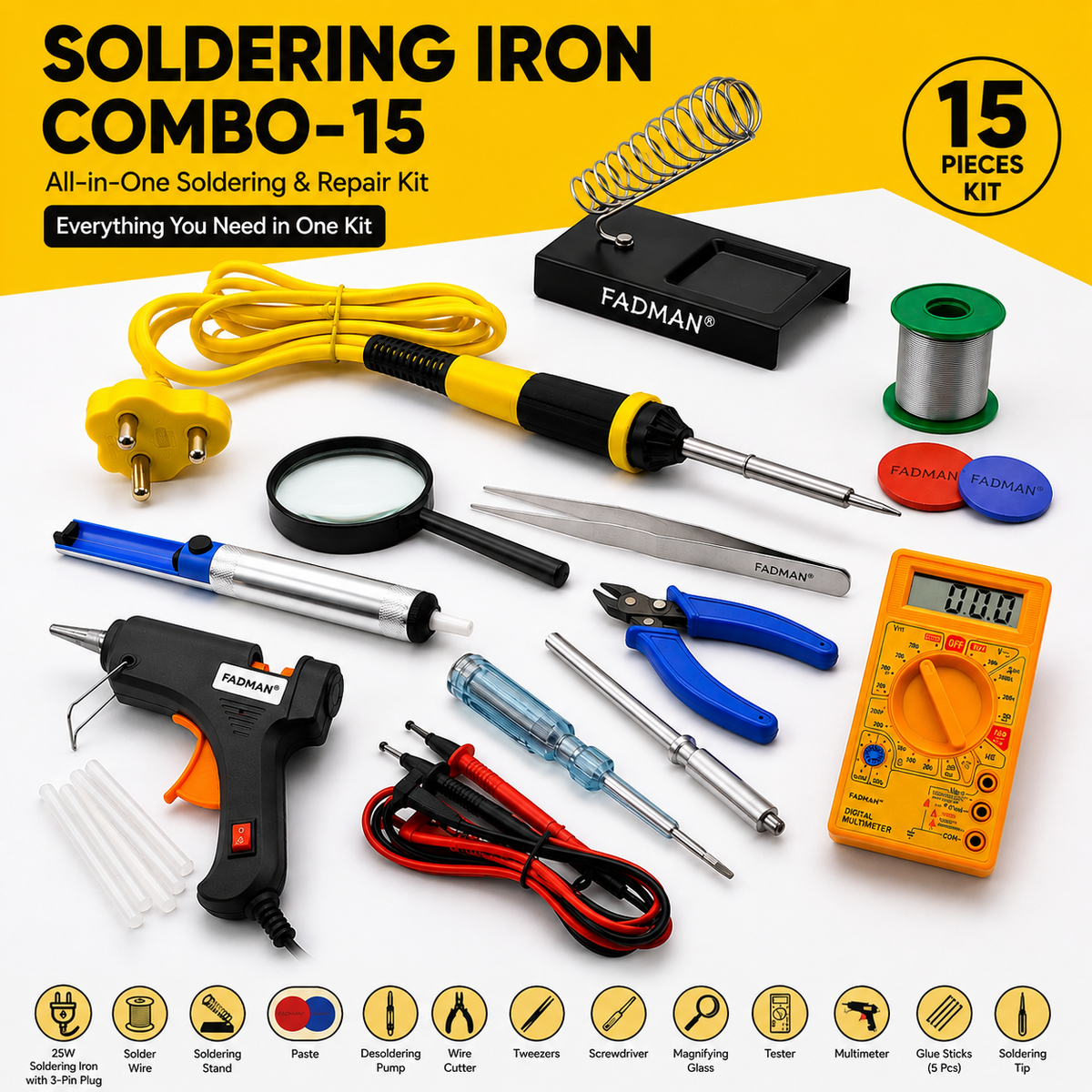 25W SOLDERING IRON KIT PACK OF 15