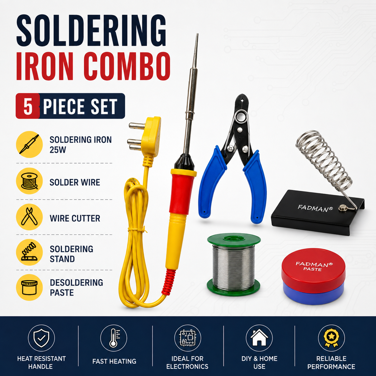 25W SOLDERING IRON KIT PACK OF 5