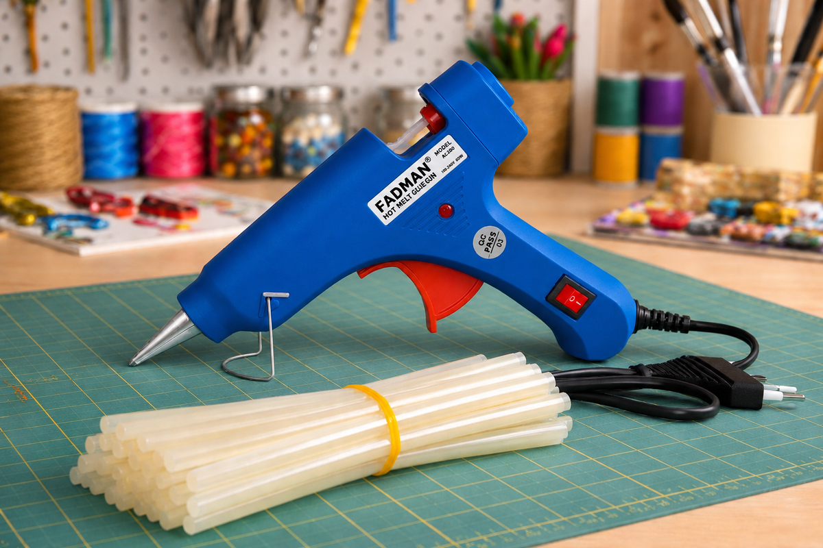 20W Hot Melt Glue Gun with 25 Pcs 7MM Glue Sticks | Mini Electric Adhesive Gun for DIY Crafts, Art, Repair & Home Projects (Blue)