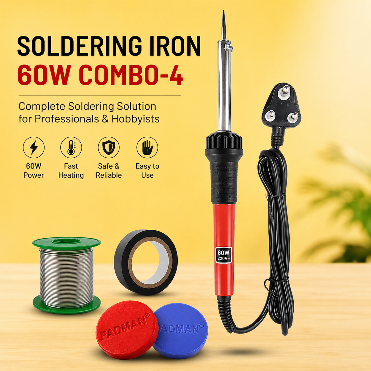 60W SOLDERING IRON KIT PACK OF 4
