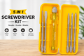 5-in-1 Screwdriver Set, 5 Interchangeable Bits, Phillips & Slotted Heads, Ergonomic Anti-Slip Handle, Portable Storage Case for Home, Electrical & Repair Work (Yellow)