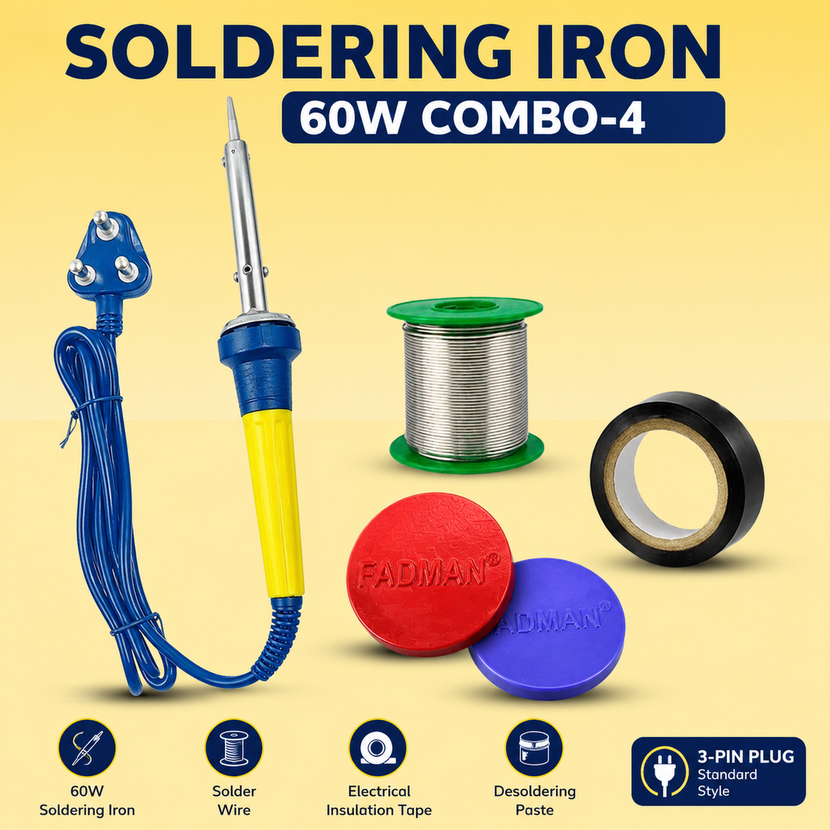 60W SOLDERING IRON KIT PACK OF 4
