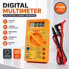 Digital Multimeter with Test Leads, Digit LCD Display, AC/DC Voltage & Current Tester, Resistance, Continuity & Diode Test, Electrical Measuring Meter for Home, Electronics & DIY