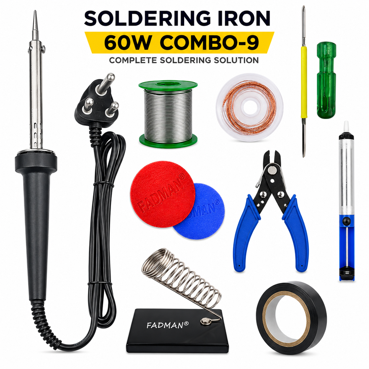 60W SOLDERING IRON KIT PACK OF 9