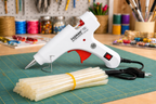 20W Hot Melt Glue Gun with 25 Pcs 7MM Glue Sticks | Mini Electric Adhesive Gun for DIY Crafts, Art, Repair & Home Projects (White)