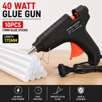 40W Hot Melt Glue Gun with 10 Pcs 11mm Glue Sticks | High Temperature Electric Adhesive Gun for Craft, DIY, Repair & Decoration