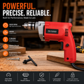 480W Electric Impact Drill Machine with 10mm Chuck, 2600 RPM Variable Speed, Copper Motor, Lock-On Switch & Dual Drilling Mode for Wood, Metal, Wall & DIY Projects