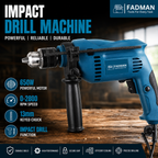 650W 13mm Electric Impact Drill Machine with Variable Speed, Forward & Reverse Function, Auxiliary Handle & Depth Gauge | 2800 RPM Heavy Duty Power Drill for Wood, Metal, Concrete & Home DIY
