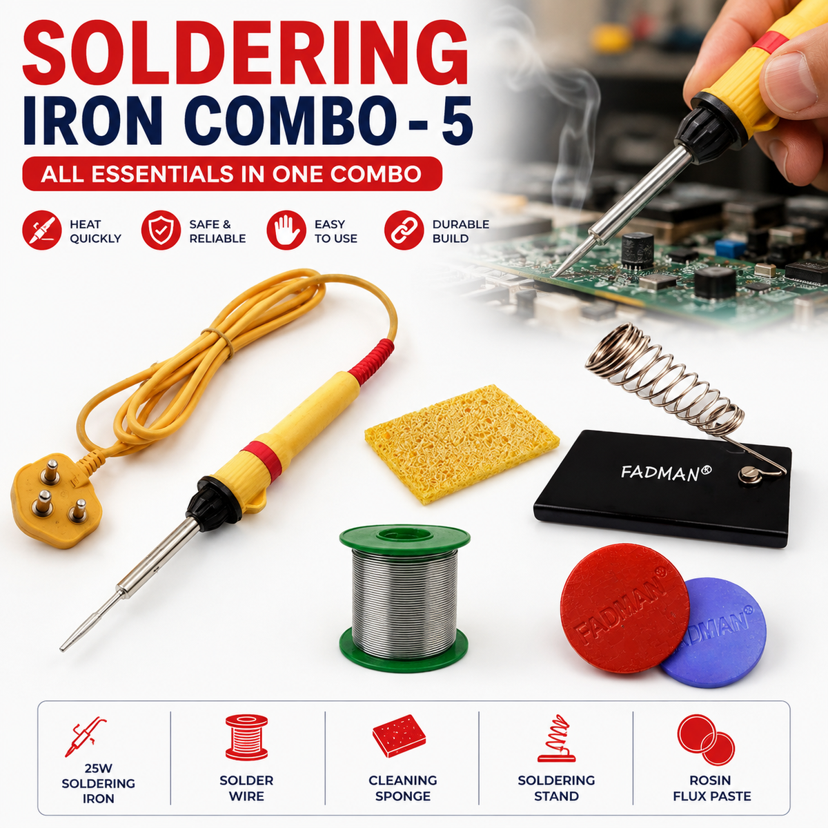 25W SOLDERING IRON KIT PACK OF 5