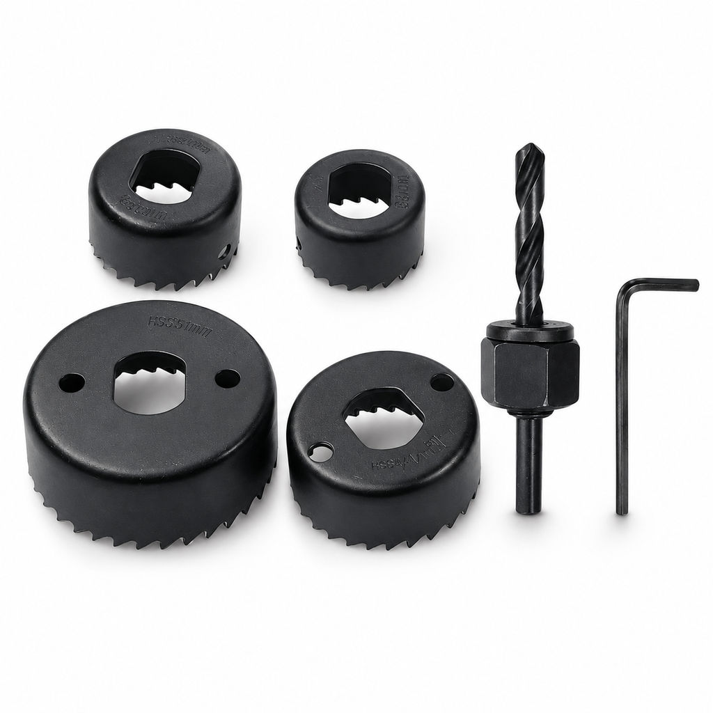 4-Piece Hole Saw Cutter Set with Drill Bit & Allen Key