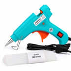 20W Hot Melt Glue Gun with 10 Pcs 7MM Glue Sticks | Mini Electric Adhesive Gun for DIY Crafts, Art, Repair & Home Projects (Turquoise)