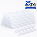 25 Pcs 7mm Transparent Hot Melt Glue Sticks for 20W Mini Glue Gun – Strong Adhesive Sticks for Craft, DIY, Art, Repair & Decoration