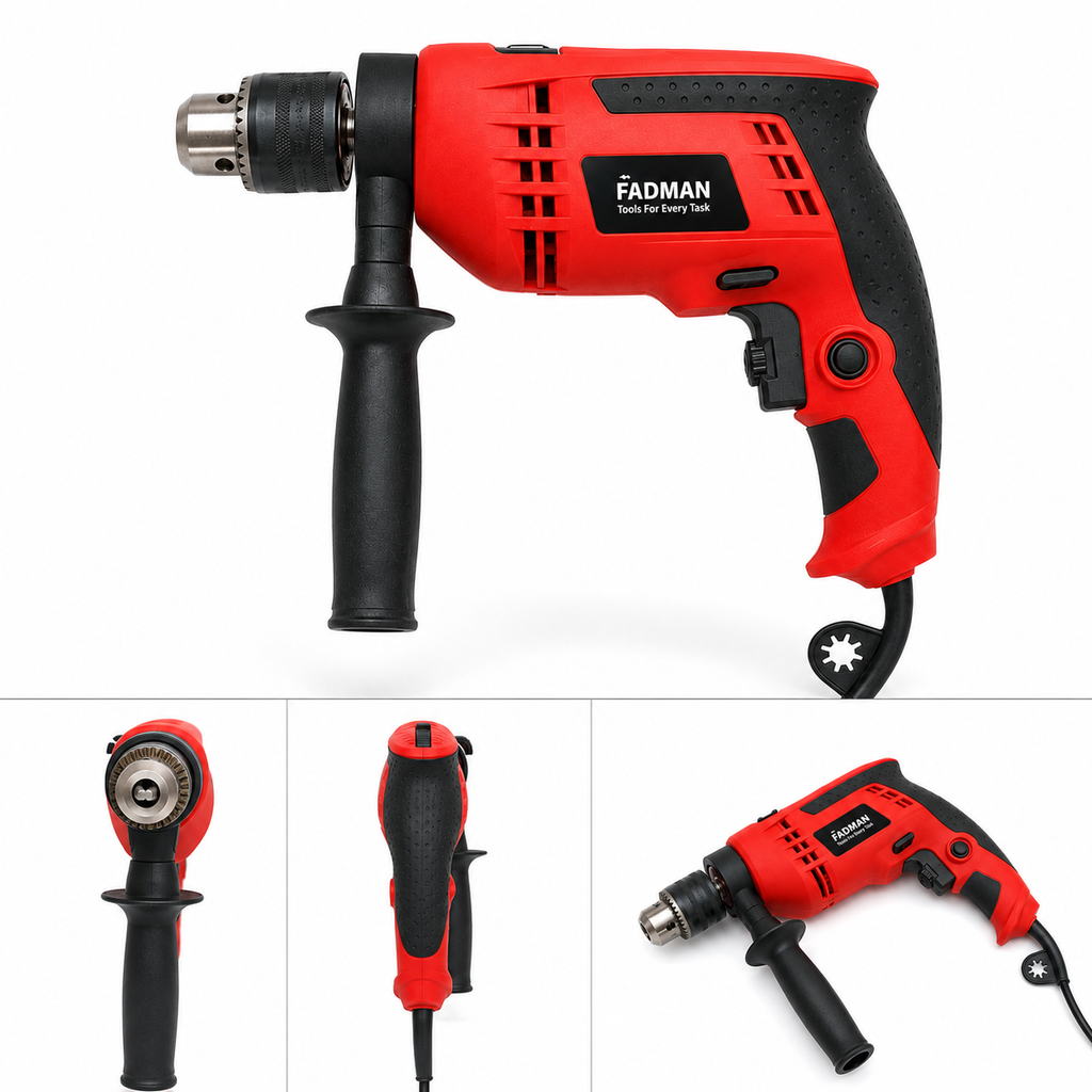 700W Electric Impact Drill Machine with Auxiliary Handle | 13mm Heavy Duty Chuck | Variable Speed & Forward/Reverse Function | Powerful Drilling Machine for Wood, Metal, Wall & Home DIY Use