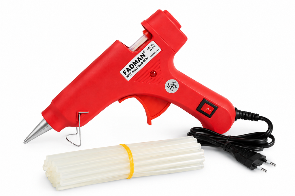20W Hot Melt Glue Gun with 25 Pcs 7MM Glue Sticks | Mini Electric Adhesive Gun for DIY Crafts, Art, Repair & Home Projects (Red)