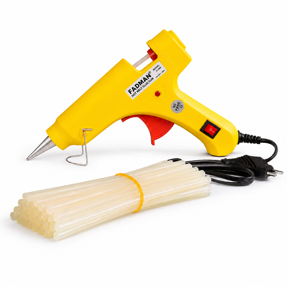 20W Hot Melt Glue Gun with 25 Pcs 7MM Glue Sticks | Mini Electric Adhesive Gun for DIY Crafts, Art, Repair & Home Projects (Yellow)
