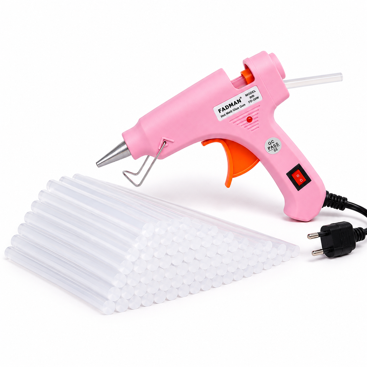 20W Hot Melt Glue Gun with 50 Pcs 7MM Glue Sticks | Mini Electric Adhesive Gun for DIY Crafts, Art, Repair & Home Projects (Pink)