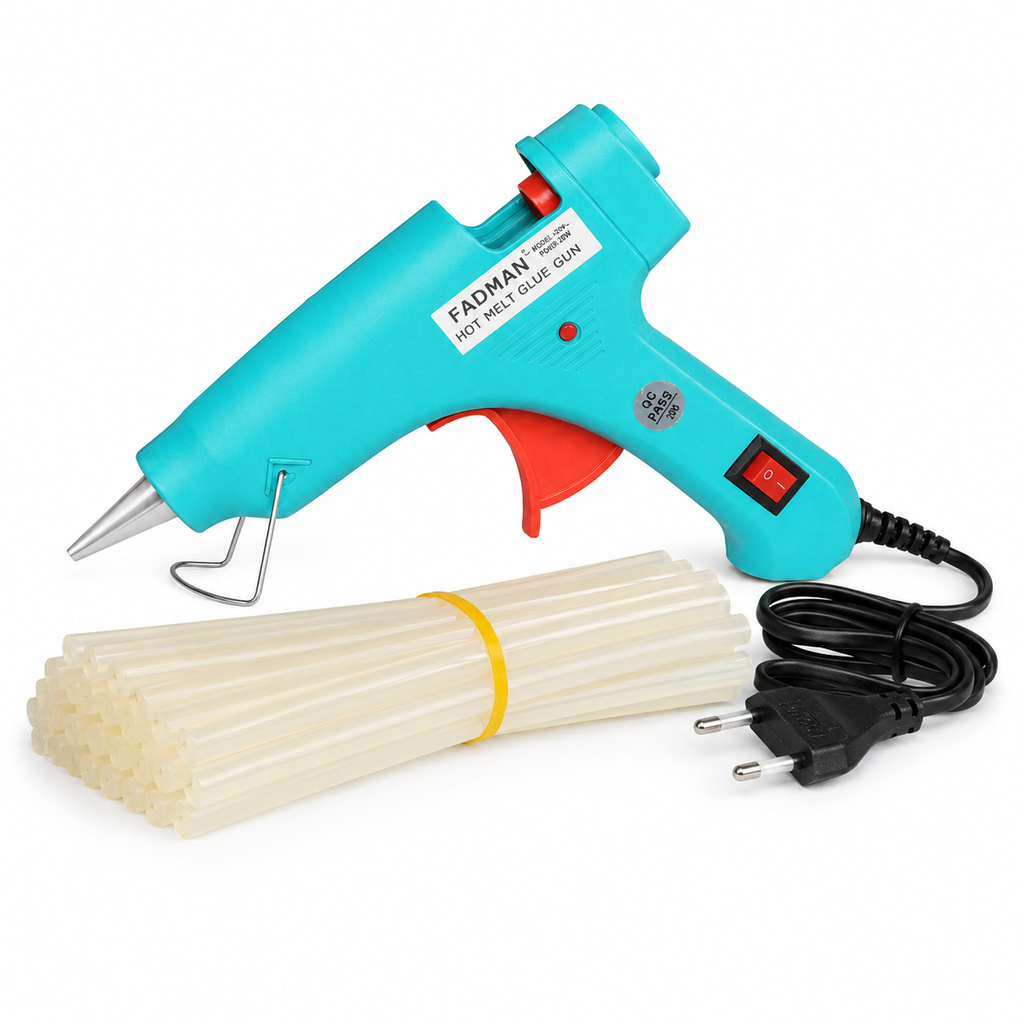 20W Hot Melt Glue Gun with 25 Pcs 7MM Glue Sticks | Mini Electric Adhesive Gun for DIY Crafts, Art, Repair & Home Projects (Turquoise)